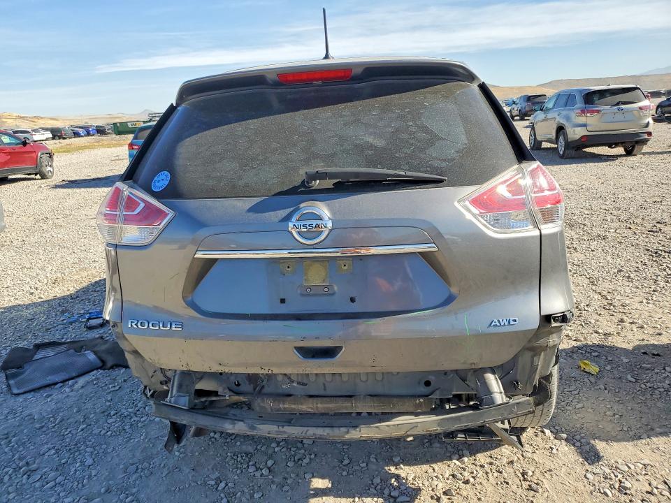 2016 Nissan Rogue VIN JN8AT2MV6GW144015 COPART salvage auction — REAR END, Ut - Salvage Certificate, sold $1,050 on 2026-07-10 (photo 6)