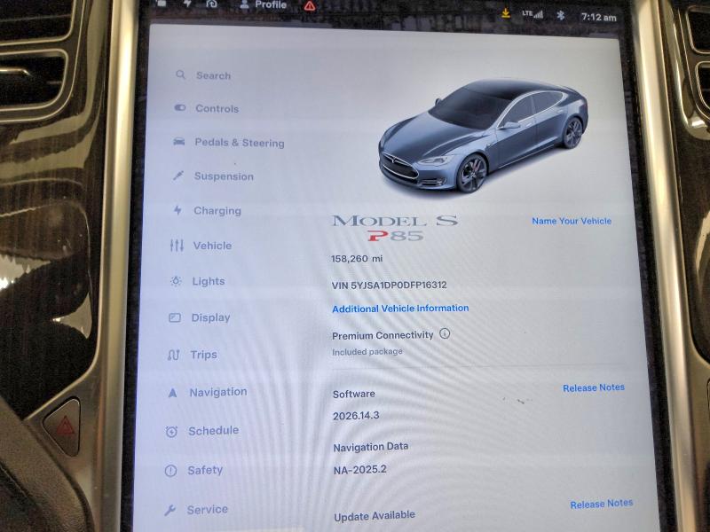 2013 Tesla Model s VIN 5YJSA1DP0DFP16312 COPART salvage auction — MECHANICAL, Ca - Certificate Of Title, sold $4,200 on 2026-07-02 (photo 9)