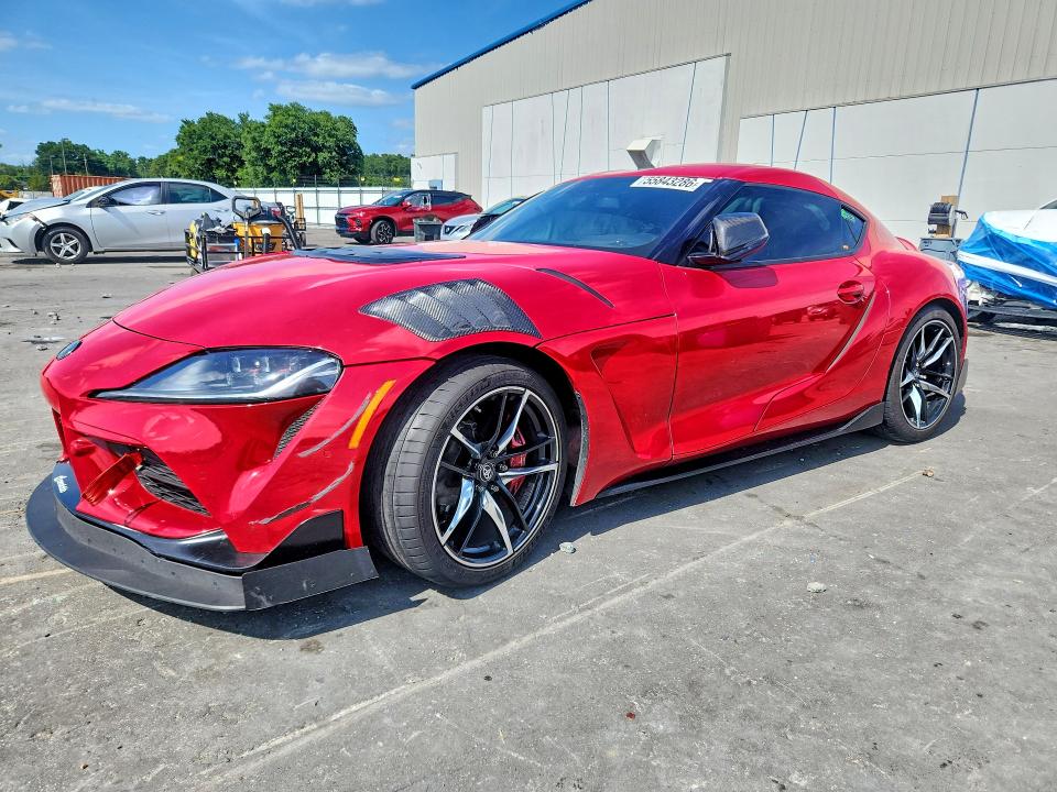 2022 Toyota Supra VIN WZ1DB0C07NW051668 COPART salvage auction — SIDE, FL - CERT OF TITLE SLVG REBUILDABLE, sold $17,300 on 2026-07-20 (photo 1)