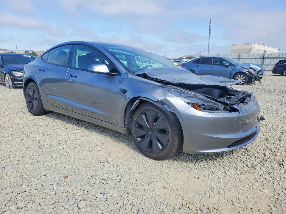 2025 Tesla Model 3 VIN 5YJ3E1EA3SF939041 COPART salvage auction — FRONT END, CA - SALVAGE CERTIFICATE, sold $600 on 2026-07-28 (photo 4)