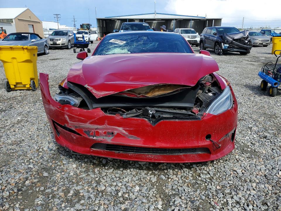 2021 Tesla Model s VIN 5YJSA1E66MF455905 COPART salvage auction — FRONT END, Co - Public - Salvage Title, sold $6,300 on 2026-08-04 (photo 5)