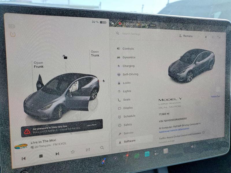 2024 Tesla Model y VIN 7SAYGDEE0RA288000 COPART salvage auction — REAR END, Ca - Salvage Certificate, sold $7,000 on 2026-07-13 (photo 9)