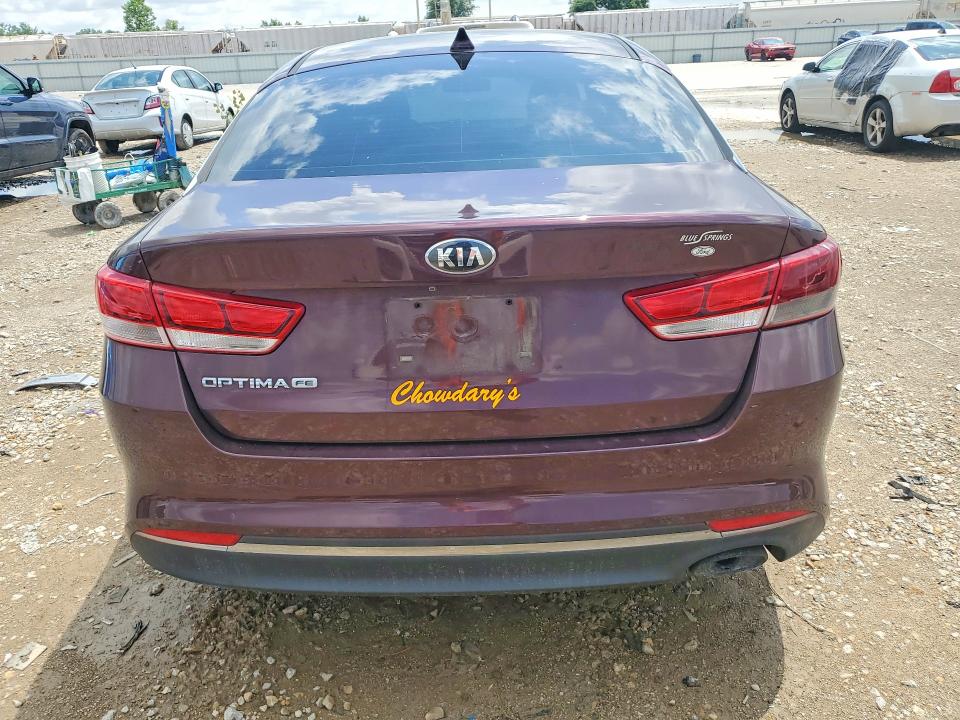 2016 Kia Optima VIN 5XXGT4L39GG073816 COPART salvage auction — FRONT END, Mt - Cert Of Title-Rebuilt Salvage, sold $1,050 on 2026-07-21 (photo 6)