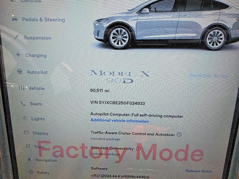 2016 Tesla Model x VIN 5YJXCBE25GF024933 COPART salvage auction — REAR END, CA - CERTIFICATE OF TITLE, sold $6,000 on 2026-07-09 (photo 9)
