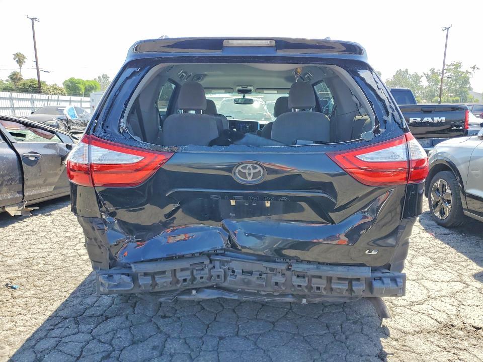 2016 Toyota Sienna VIN 5TDKK3DC2GS695369 COPART salvage auction — REAR END, Ca - Salvage Certificate, sold $2,750 on 2026-07-02 (photo 6)
