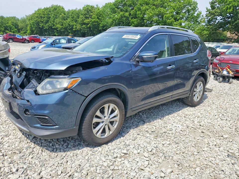 2014 Nissan Rogue VIN 5N1AT2MV5EC772637 COPART salvage auction — FRONT END, Ma - Cert Of Title-Reconstrctd Coll, sold $675 on 2026-07-02 (photo 1)