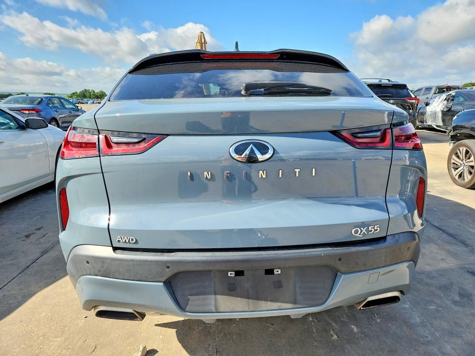 2022 Infiniti Qx55 VIN 3PCAJ5K36NF102725 COPART salvage auction — FRONT END, Tx - Salvage Vehicle Title, sold $3,600 on 2026-07-27 (photo 6)