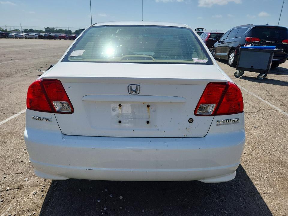 2005 Honda Civic hybrid VIN JHMES96615S013091 COPART salvage auction — ROOF, OH - CERT OF TITLE-REBUILT SALVAGE, sold $125 on 2026-07-24 (photo 6)