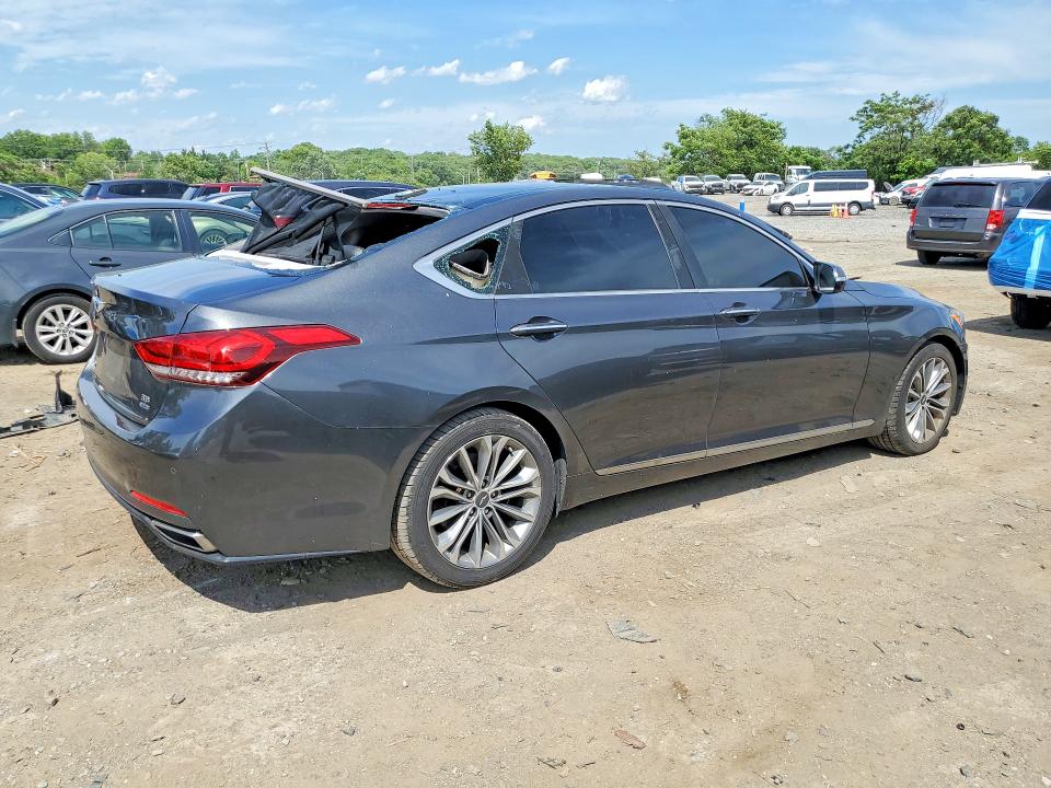 2017 Genesis G80 VIN KMHGN4JE5HU199919 COPART salvage auction — VANDALISM, Md - Cert Of Salvage > 75% Damage, sold $225 on 2026-07-21 (photo 3)