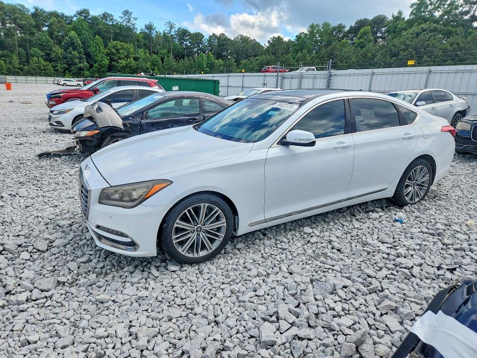 2018 Genesis G80 VIN KMHGN4JE8JU227623 COPART salvage auction — NORMAL WEAR, Tx - Certificate Of Title, sold $4,600 on 2026-07-14 (photo 1)