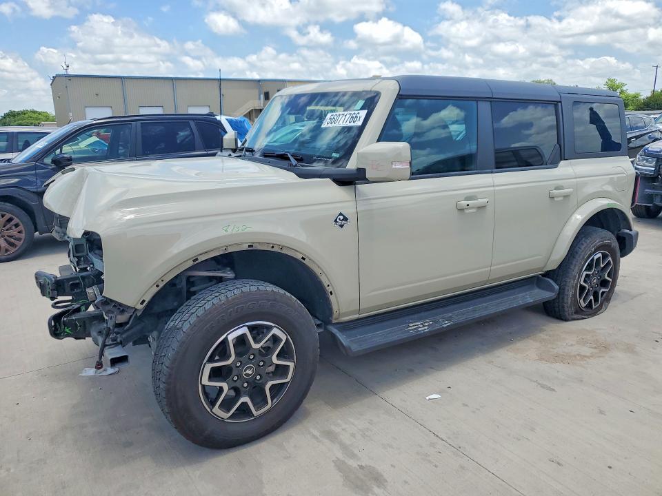 2025 Ford Bronco VIN 1FMDE8BH0SLA43741 COPART salvage auction — FRONT END, Tx - Salvage Vehicle Title, sold $20,800 on 2026-07-02 (photo 1)