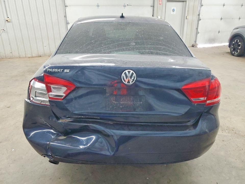 2013 Volkswagen Passat VIN 1VWBH7A35DC086927 COPART salvage auction — REAR END, Wv - Certificate Of Title, sold $90 on 2026-07-07 (photo 6)