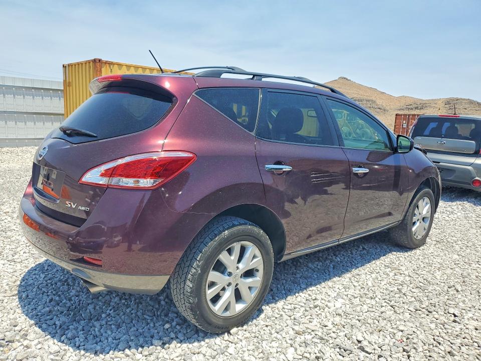 2013 Nissan Murano VIN JN8AZ1MW1DW316206 COPART salvage auction — FRONT END, Nv - Salvage Title, sold $975 on 2026-07-08 (photo 3)