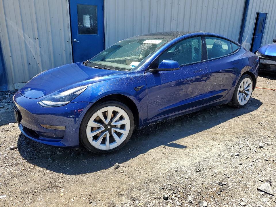 2022 Tesla Model 3 VIN 5YJ3E1EA1NF370131 COPART salvage auction — SIDE, Ny - Certificate Of Title, sold $14,200 on 2026-07-13 (photo 1)