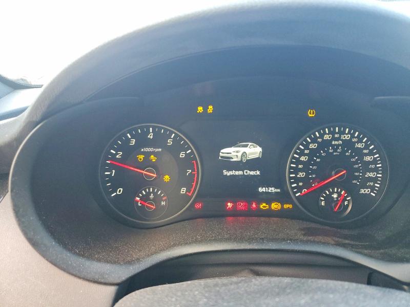 2019 Kia Stinger VIN KNAE55LC0K6068399 COPART salvage auction — FRONT END, On - Permit Salvage, sold $7,300 on 2026-07-30 (photo 9)