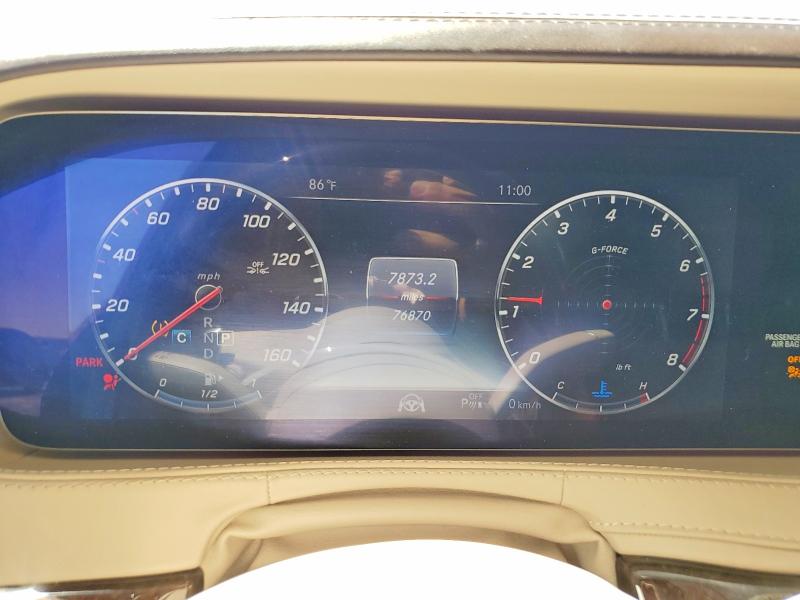 2018 Mercedes-benz S-klasse VIN WDDUG8DB1JA398585 COPART salvage auction — FRONT END, Ca - Salvage Certificate, sold $12,100 on 2026-07-16 (photo 9)