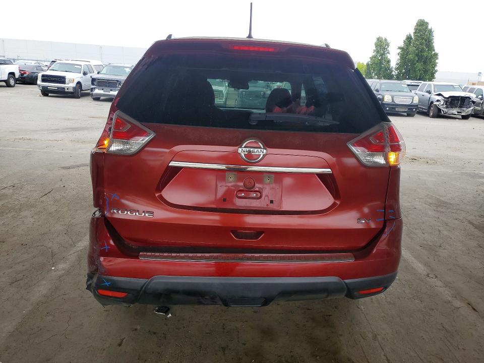 2016 Nissan Rogue VIN KNMAT2MT9GP630807 COPART salvage auction — REAR END, Ca - Salvage Certificate, sold $800 on 2026-07-02 (photo 6)