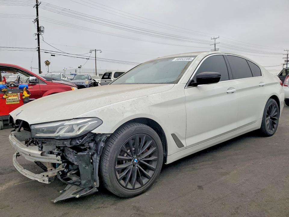 2021 BMW 5er VIN WBA53BH0XMCF69844 COPART salvage auction — FRONT END, Ca - Salvage Certificate, sold $8,700 on 2026-08-17 (photo 1)