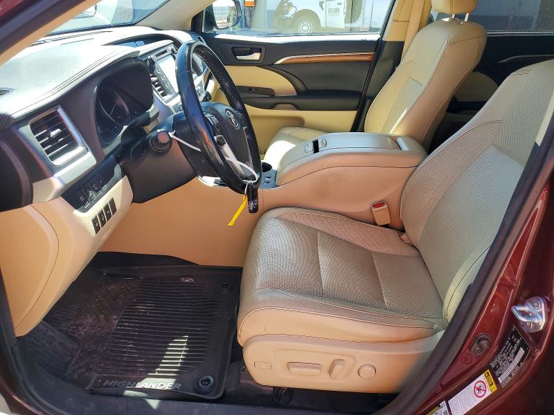 2017 Toyota Highlander VIN 5TDDZRFHXHS394981 COPART salvage auction — FRONT END, Ut - Salvage Certificate, sold $13,000 on 2026-07-20 (photo 7)