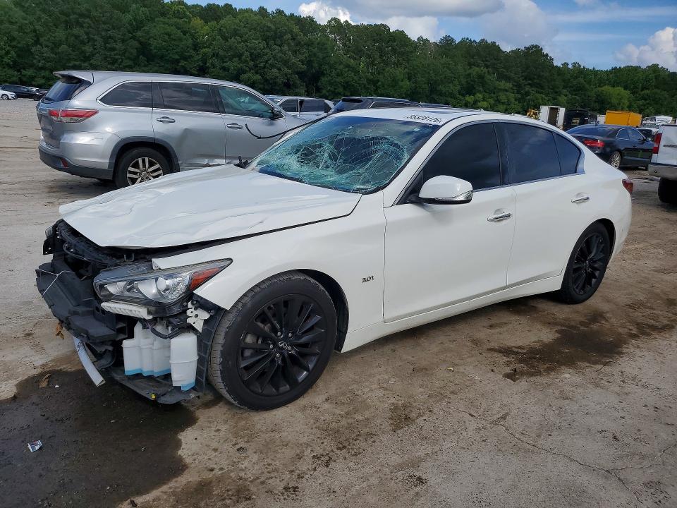 2020 Infiniti Q50 VIN JN1EV7AP2LM207419 COPART salvage auction — FRONT END, Ms - Cert Of Title-Salvaged, sold $2,800 on 2026-07-17 (photo 1)