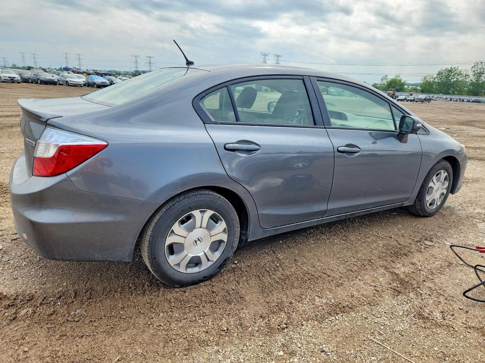 2012 Honda Civic VIN JHMFB4F24CS004029 COPART salvage auction — SIDE, Il - Salvage Certificate, sold $425 on 2026-07-09 (photo 3)