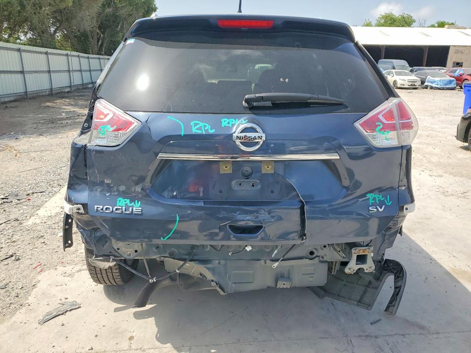 2016 Nissan Rogue VIN KNMAT2MT9GP667503 COPART salvage auction — REAR END, Tx - Salvage Vehicle Title, sold $2,750 on 2026-07-14 (photo 6)