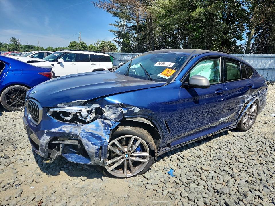 2021 BMW X4 VIN 5UX2V5C03M9E50831 COPART salvage auction — FRONT END, Ny - Mv-907A Salvage Certificate, sold $9,300 on 2026-07-22 (photo 1)