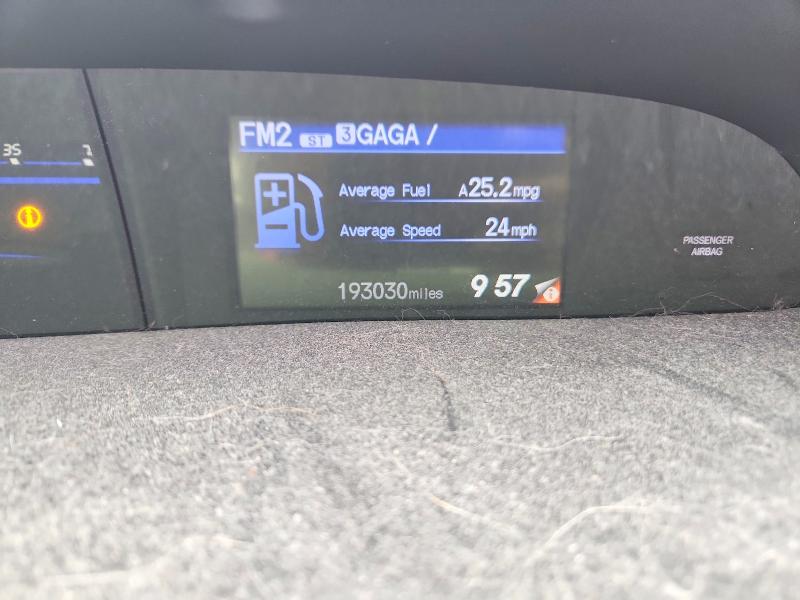 2012 Honda Civic VIN 19XFB2F50CE347715 COPART salvage auction — FRONT END, Nj - Cert Of Title-Salvage, sold $1,100 on 2026-07-25 (photo 9)