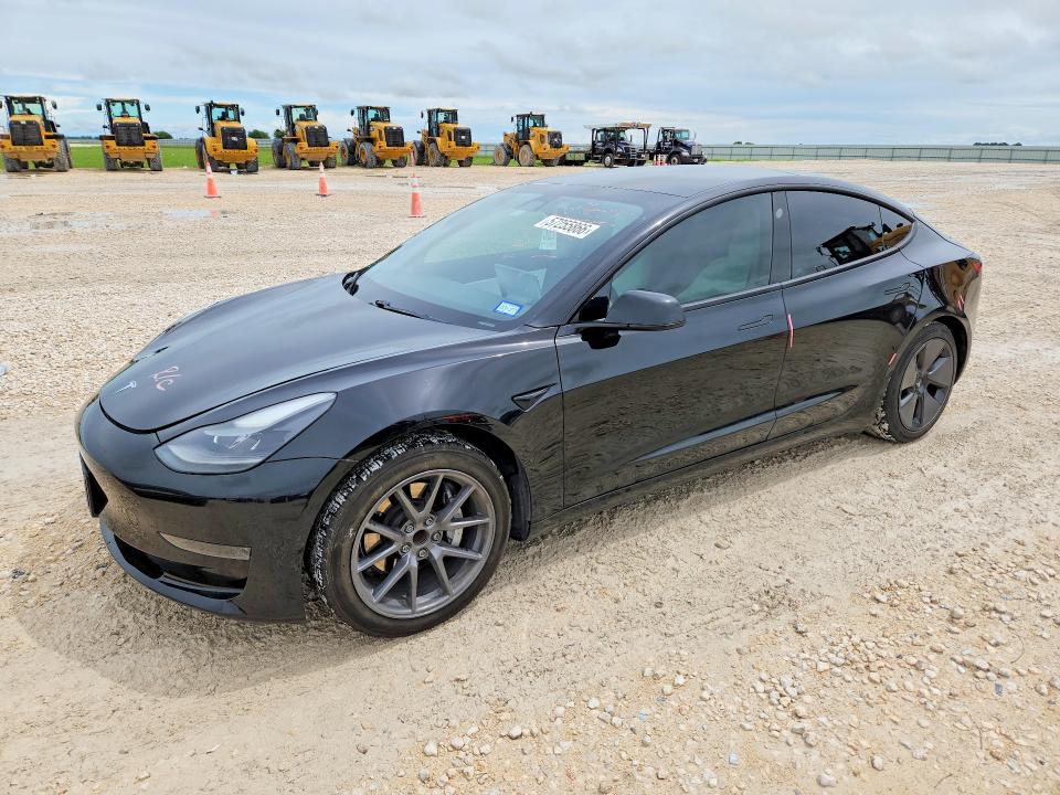 2021 Tesla VIN 5YJ3E1EA6MF921619 COPART salvage auction — SIDE, TX - SALVAGE VEHICLE TITLE (P), sold $5,700 on 2026-07-23 (photo 1)