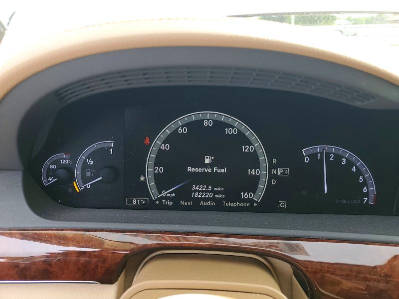 2010 Mercedes-benz S-klasse VIN WDDNG8GB4AA338493 COPART salvage auction — REAR END, Tn - Salvage Certificate, sold $2,550 on 2026-08-03 (photo 9)
