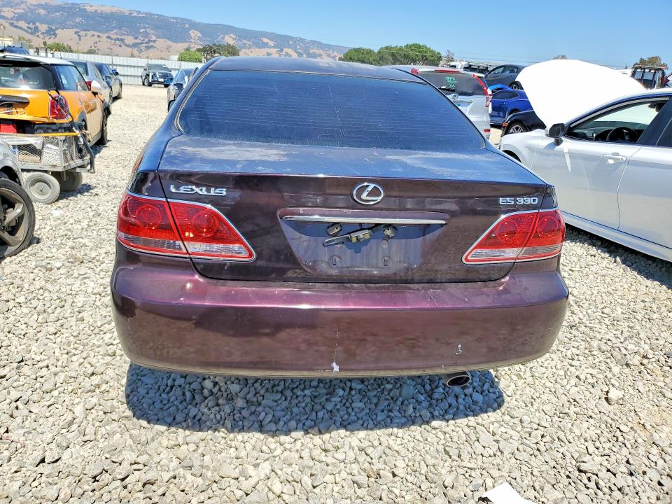 2005 Lexus ES VIN JTHBA30G855134669 COPART salvage auction — FRONT END, Ca - Salvage Certificate, sold $500 on 2026-07-09 (photo 6)
