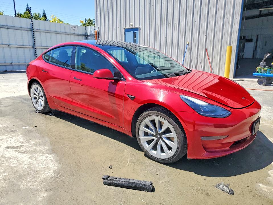 2022 Tesla Model 3 VIN 5YJ3E1EA3NF186793 COPART salvage auction — MECHANICAL, CA - CERTIFICATE OF TITLE, sold $6,600 on 2026-07-08 (photo 4)