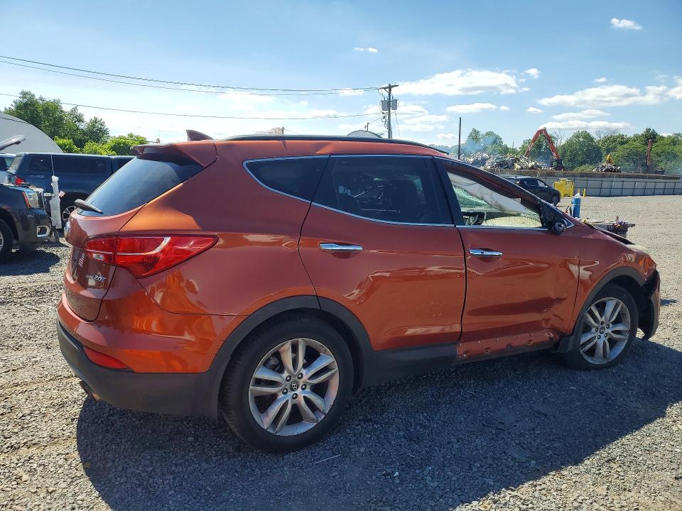 2013 Hyundai Santa fe VIN 5XYZU3LA2DG047239 COPART salvage auction — ROLLOVER, Pa - Cert Of Title, sold $775 on 2026-07-31 (photo 3)