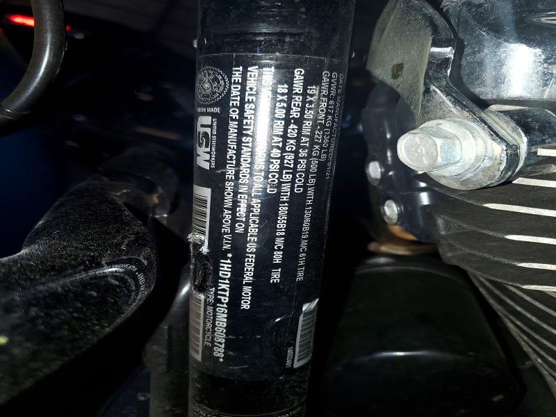 2021 Harley-davidson Fl VIN 1HD1KTP16MB608788 COPART salvage auction — FRONT END, Nh - Cert Of Title-Salvage, sold $3,300 on 2026-07-09 (photo 9)