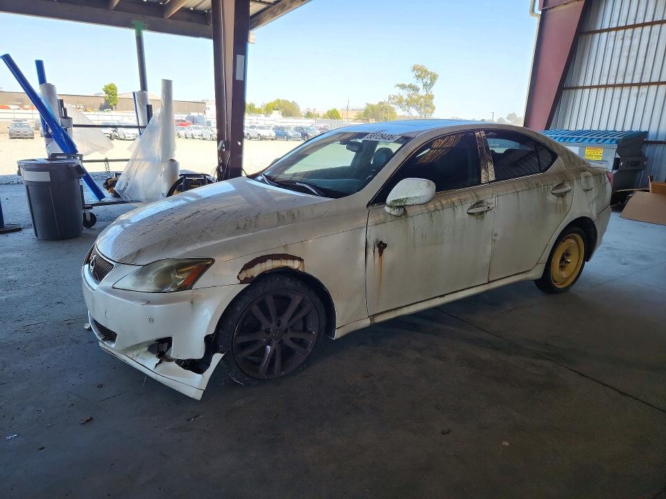 2007 Lexus Is VIN JTHBE262275012113 COPART salvage auction — FRONT END, Ca - Dis/Dlr/Exp Clean W/Salv Hist, sold $250 on 2026-07-30 (photo 1)