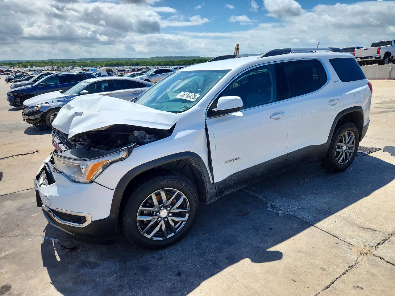 2019 GMC Acadia VIN 1GKKNMLS7KZ283403 COPART salvage auction — Front End, TX - SALVAGE VEHICLE TITLE, sold $1,350 on 2026-07-09 (photo 1)