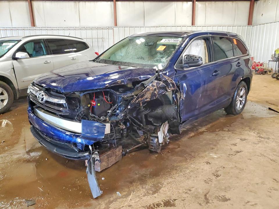 2015 Toyota Highlander VIN 5TDKKRFH3FS072529 COPART salvage auction — FRONT END, Mi - Certificate Of Title, sold $200 on 2026-07-24 (photo 1)