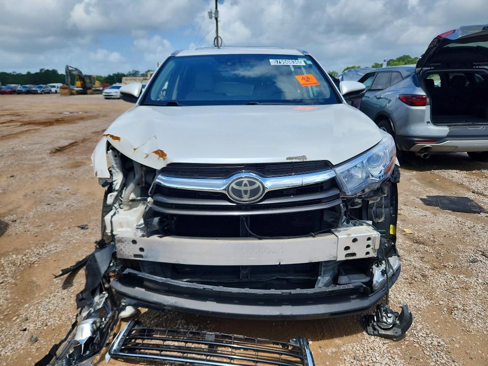 2014 Toyota Highlander VIN 5TDYKRFH1ES013133 COPART salvage auction — FRONT END, Ms - Certificate Of Title, sold $5,300 on 2026-07-16 (photo 5)