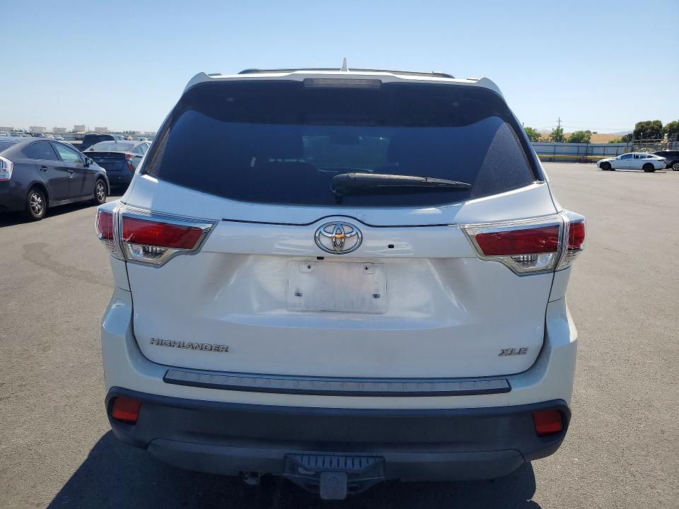 2016 Toyota Highlander VIN 5TDKKRFH8GS131060 COPART salvage auction — SIDE, Ca - Salvage Certificate, sold $9,200 on 2026-07-20 (photo 6)