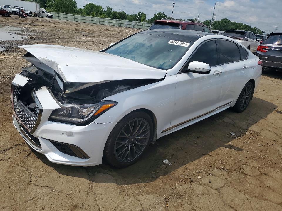 2019 Genesis G80 VIN KMHGN4JEXKU287355 COPART salvage auction — FRONT END, Mi - Certificate Of Title, sold $3,100 on 2026-07-14 (photo 1)