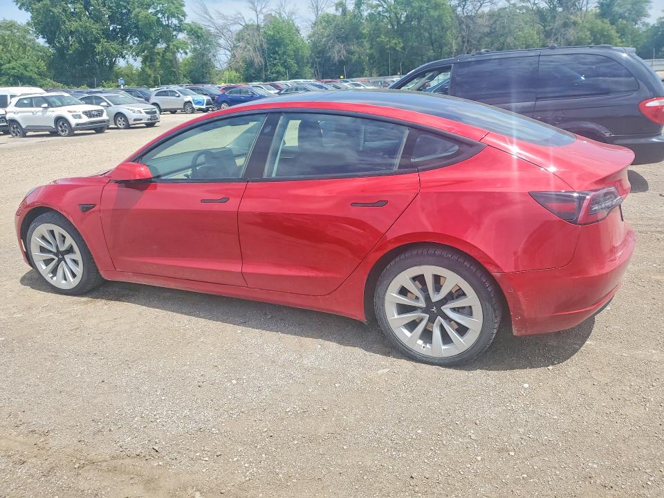 2022 Tesla Model 3 VIN 5YJ3E1EB0NF185576 COPART salvage auction — HAIL, Ia - Cert Of Title-Salvage Title, sold $11,400 on 2026-07-24 (photo 2)