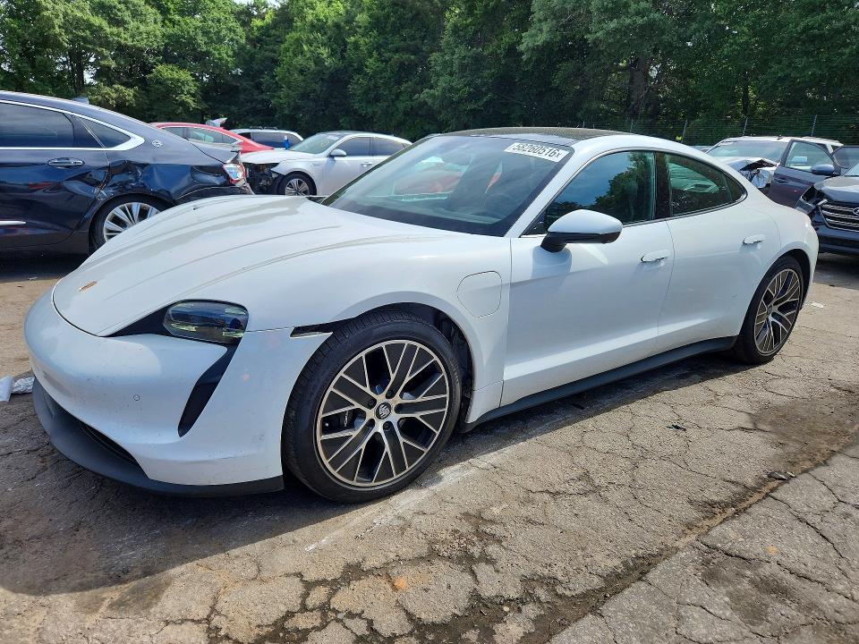 2021 Porsche Taycan VIN WP0AA2Y13MSA13431 COPART salvage auction — FRONT END, Ga - Cert Of Title-Salvage, sold $23,300 on 2026-07-10 (photo 1)