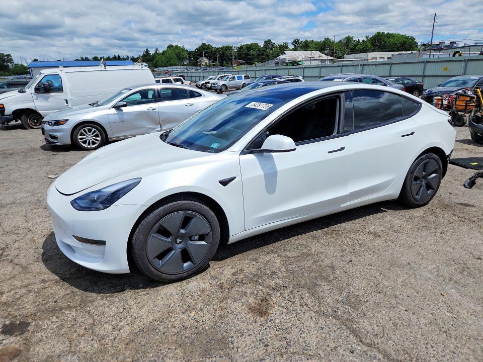 2021 Tesla Model 3 VIN 5YJ3E1EA6MF091739 COPART salvage auction — REAR END, Pa - Certificate Of Salvage, sold $6,900 on 2026-07-31 (photo 1)