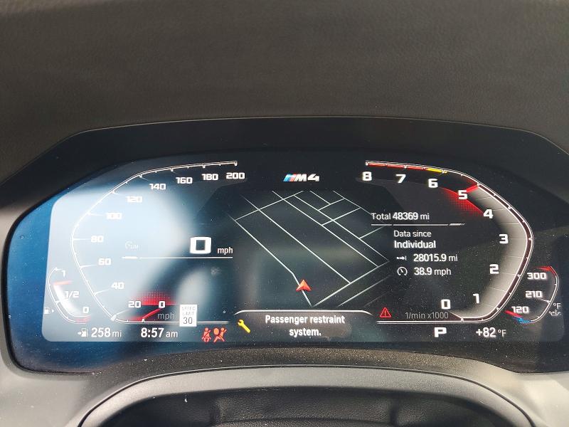 2023 BMW M4 VIN WBS33BA05PCL64740 COPART salvage auction — SIDE, Tx - Salvage Vehicle Title, sold $29,750 on 2026-08-20 (photo 9)