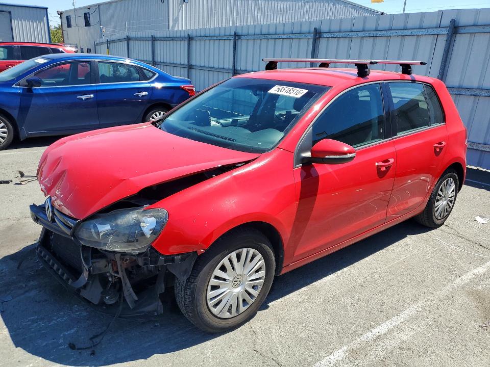 2013 Volkswagen Golf VIN WVWDB7AJ1DW093755 COPART salvage auction — FRONT END, Ca - Salvage Certificate, sold $400 on 2026-07-06 (photo 1)