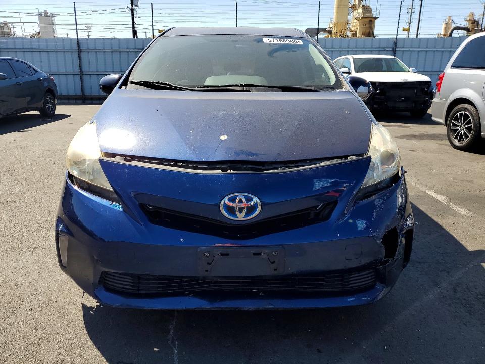 2012 Toyota Prius v VIN JTDZN3EU3C3017397 COPART salvage auction — FRONT END, Ca - Salvage Certificate, sold $975 on 2026-07-08 (photo 5)