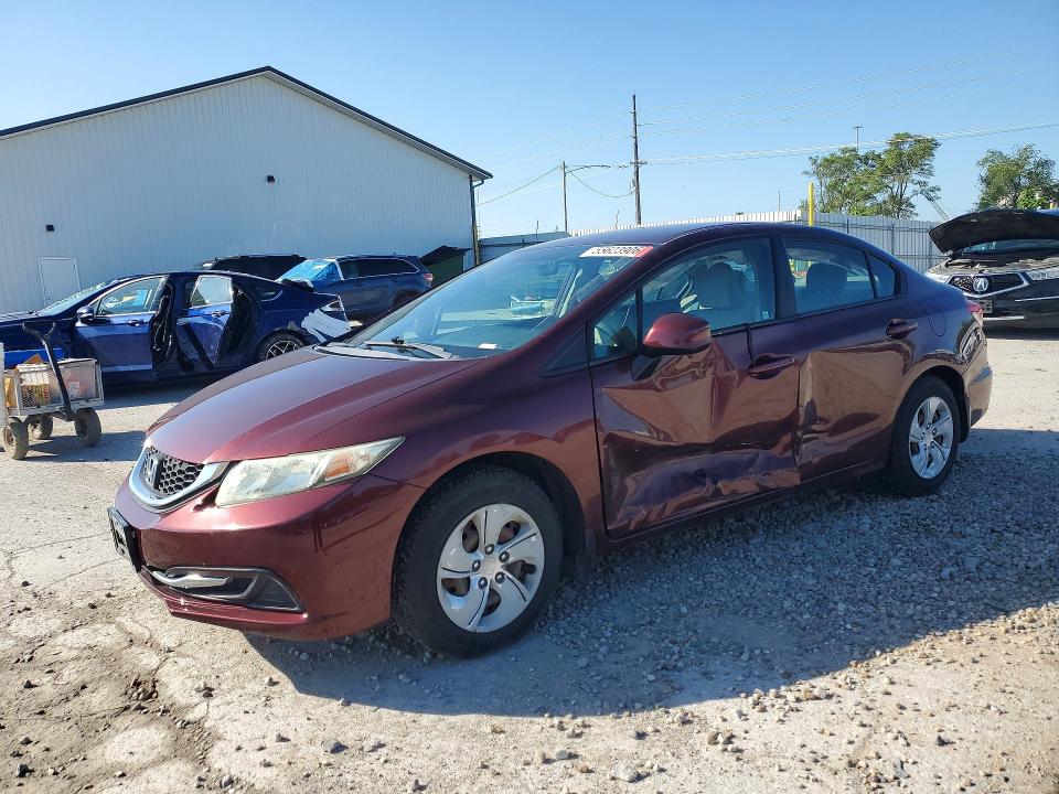2013 Honda Civic VIN 19XFB2F52DE040676 COPART salvage auction — SIDE, Ia - Cert Of Title-Salvage Title, sold $2,050 on 2026-07-10 (photo 1)