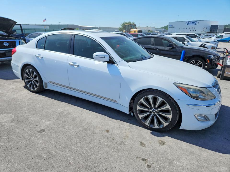 2014 Hyundai Genesis VIN KMHGC4DH2EU262532 COPART salvage auction — HAIL, Ok - Certificate Of Title (P), sold $700 on 2026-07-06 (photo 4)