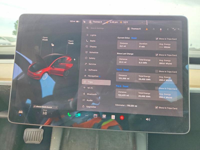 2022 Tesla Model 3 VIN 5YJ3E1EB3NF186060 COPART salvage auction — REAR END, Al - Cert Of Title-Salvage Title, sold $5,600 on 2026-07-08 (photo 9)