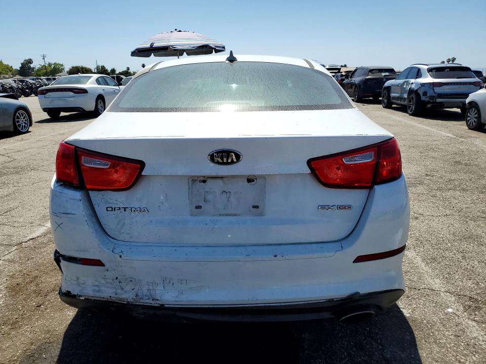 2014 Kia Optima VIN 5XXGN4A71EG348706 COPART salvage auction — REAR END, Ca - Salvage Certificate, sold $1,750 on 2026-07-24 (photo 6)